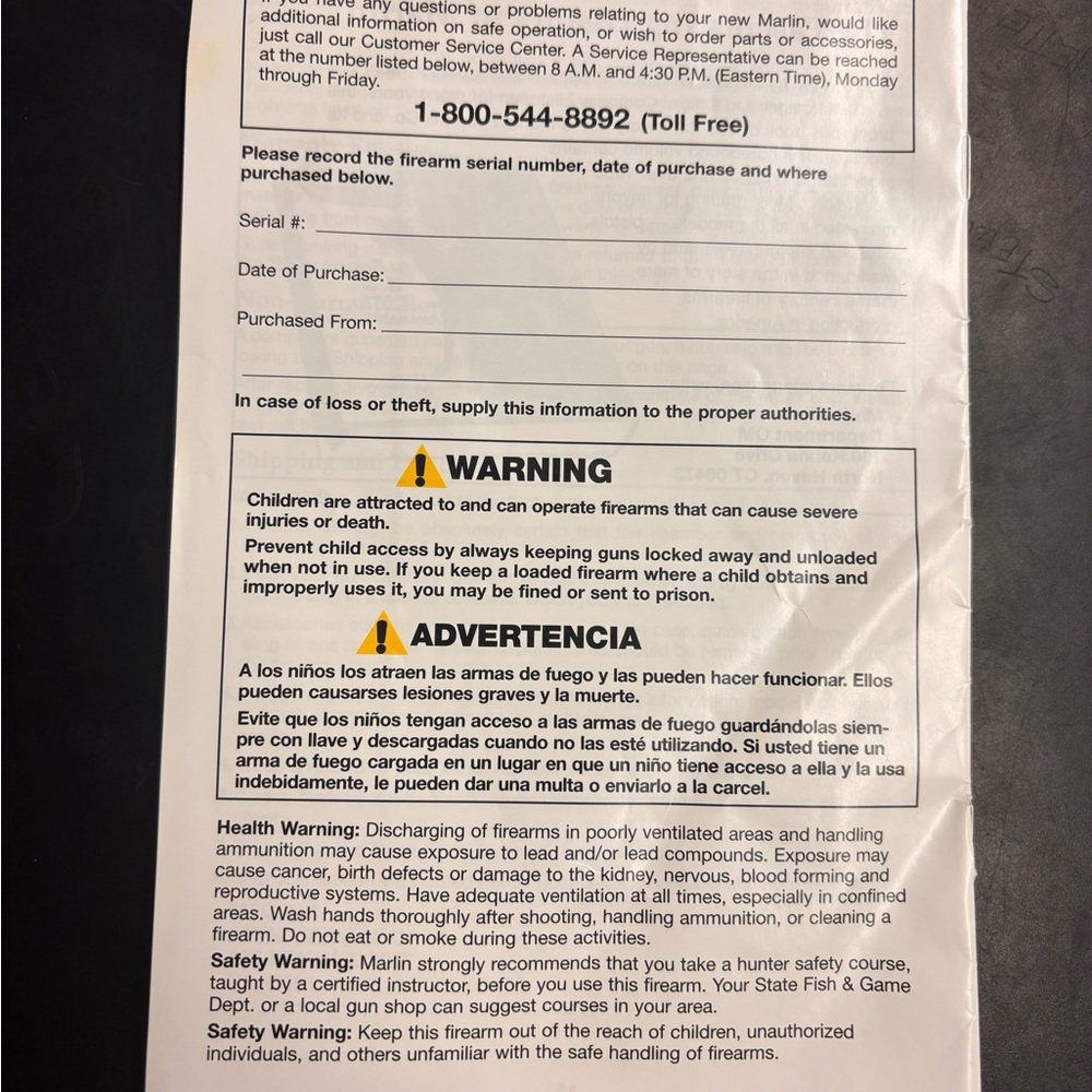 Marlin Self-Loading Rimfire Rifle Manual - Black - Picture 2 of 9